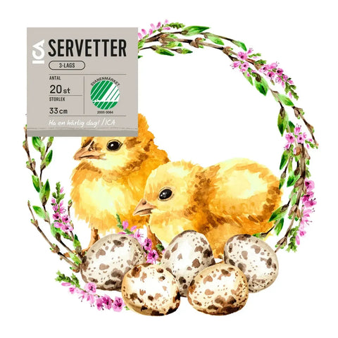 Servett 33cm Kycklingar - Napkin 33cm Chickens 20-p