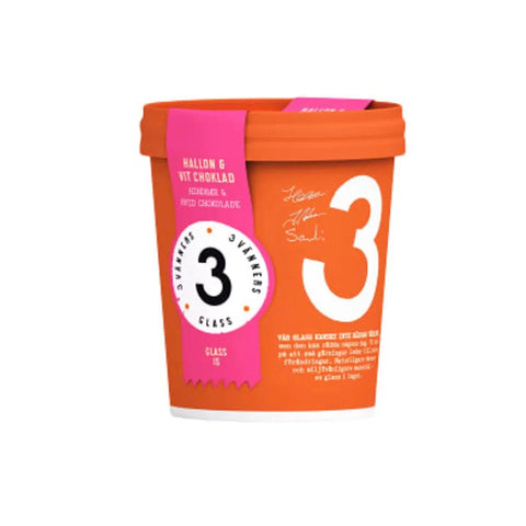 3 Vänners Glass Hallon & vit choklad - Ice cream Raspberry & white chocolate - 500ml-Swedishness