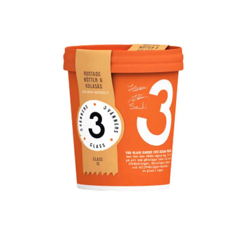 3 Vänners Glass Rostade nötter & kolasås - Ice cream Roasted nuts & caramel sauce - 500ml-Swedishness