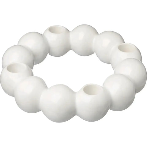Adventljusstake kula vit - Advent candlestick ball white-Swedishness