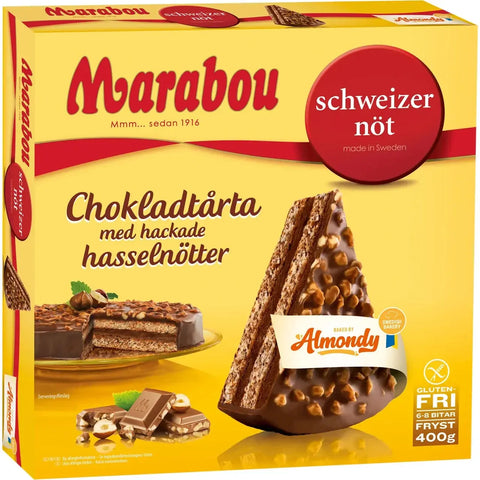 Almondy Marabou Chokladtårta schweizernöt Fryst - Chocolate cake Frozen - 400 g-Swedishness