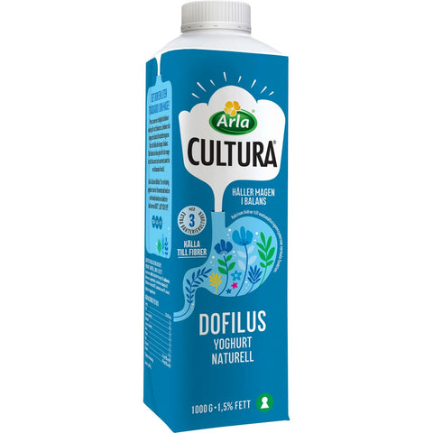 Arla Cultura Dofilus Yoghurt Naturell 1,5% Laktosfri – Dofilus Natural Lactose-Free Yogurt 1.5% - 1000g-Swedishness