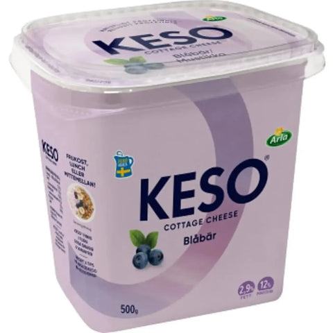 Arla Keso Blåbär 2,9% - Cottage Cheese Blueberry - 500 g-Swedishness