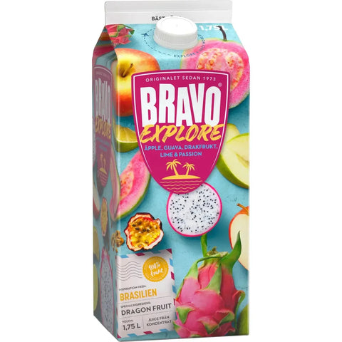 Bravo Juice Brasilien Äpple Drakfrukt Guava Lime - juice - 1,75l-Swedishness