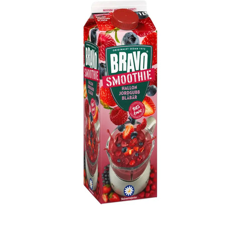 Bravo Smoothie Hallon Jordgubb Blåbär - Smoothie - 1l-Swedishness
