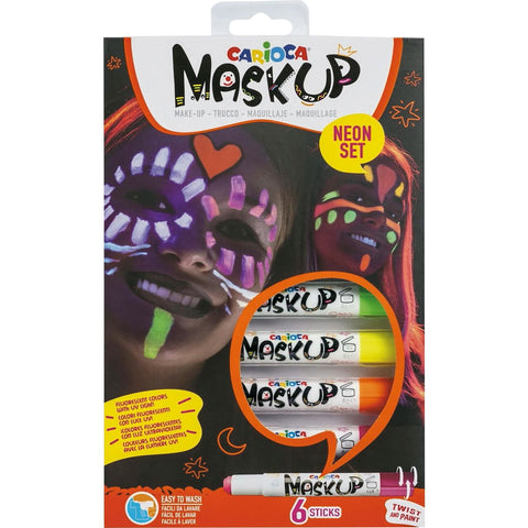 Carioca Mask-Up Fluorocerande – Fluorescent Face Paint Sticks - 6-p-Swedishness