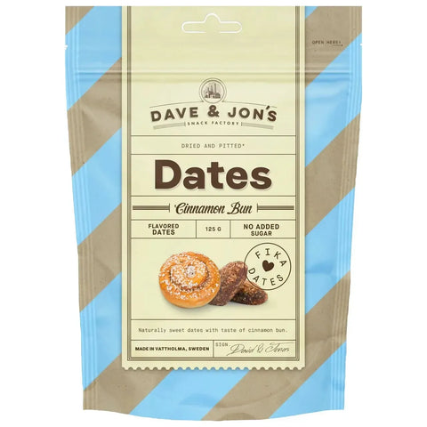 DAVE & JON'S Dadlar Kanelbulle - Dates Cinnamon Bun - 125 g-Swedishness