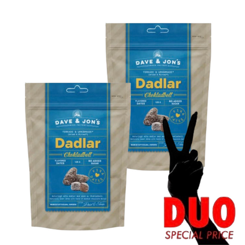 DUO DAVE & JON'S Dadlar Chokladboll - Dates Chocolate ball - 125 g X 2-Swedishness