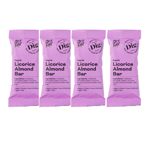 Dig Snacks Organic Licorice Almond Bar -4 Packs X 42g-Swedishness