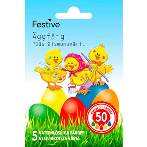 Festive Äggfärg 5 Färger Tabletter - Egg Dye 5 Colors Tablets-Swedishness