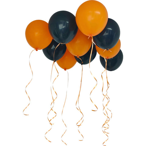 Festive Ballonger orange/svart – Orange and Black Balloons - 10-p-Swedishness