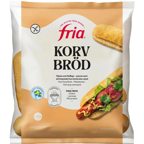 Fria Korvbröd, Fryst Glutenfri - Sausage Bread, Frozen Gluten Free 5 pack 210g-Swedishness