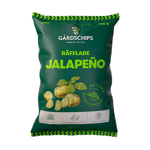 Gårdschips Jalapeno - Fluted Jalapeño 150 g-Swedishness