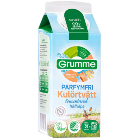 Grumme Tvättmedel Flytande Kulörtvätt Oparfymerad - Detergent Liquid Color Laundry Unperfumed - 750 ml-Swedishness