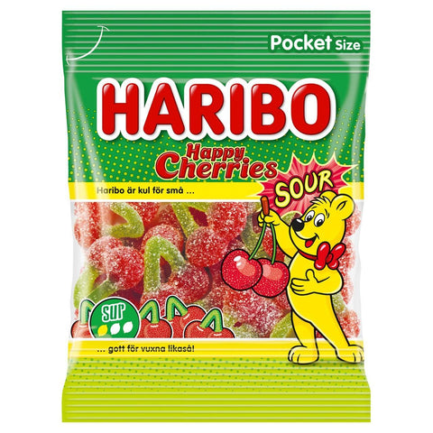 Haribo Godis Happy Cherries Sour - Candy Happy Cherries Sour - 75g-Swedishness
