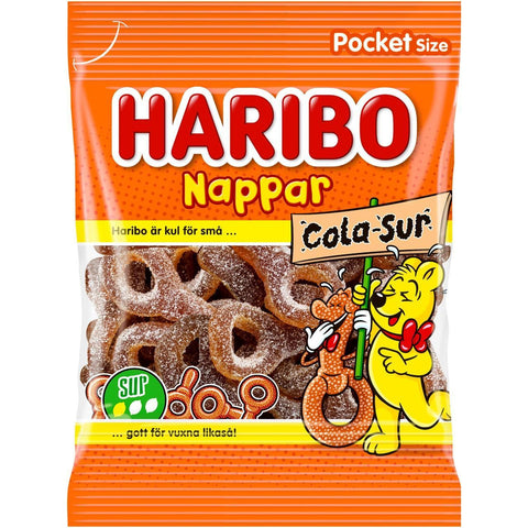 Haribo Godis Nappar Cola Sur - Sour Cola Pacifiers - 70g-Swedishness