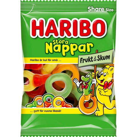 Haribo Godis Stora Nappar Frukt & Skum - Large Fruit & Foam Pacifiers - 170g-Swedishness