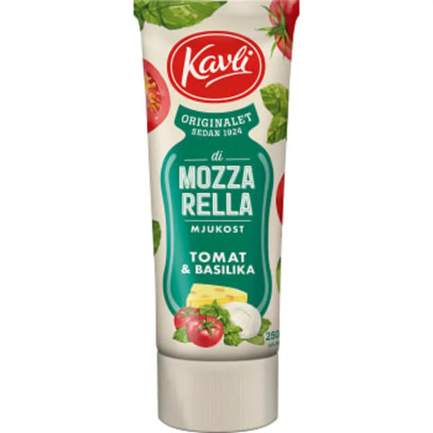 Kavli Di Mozzarella Tomat & Basilika - Soft cheese Mozza Tomato Basil - 250 g-Swedishness