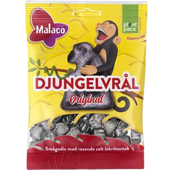 Malaco Djungelvrål - Salty Liquorice 80 g-Swedishness