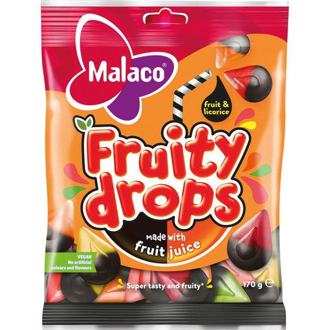 Malaco Godis Fruity Drops Licorice - Candy Fruity Drops Licorice - 170g-Swedishness