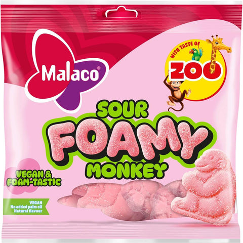 Malaco Godispåse Zoo Sour Foamy Monkey - Candy bag Zoo Sour Foamy Monkey - 115g-Swedishness