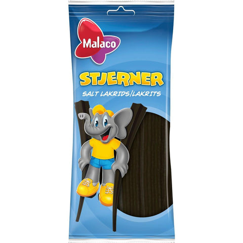 Malaco Saltlakrits Stjerner - Salted licorice Stars - 92g-Swedishness