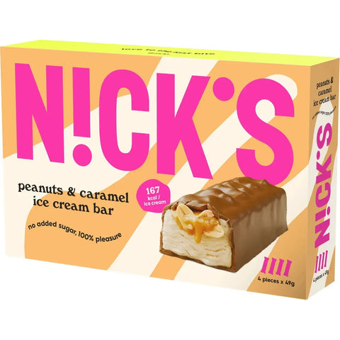 Nick's Glasspinne Peanuts & caramel bar 4-p - Ice Cream stick - 196g-Swedishness