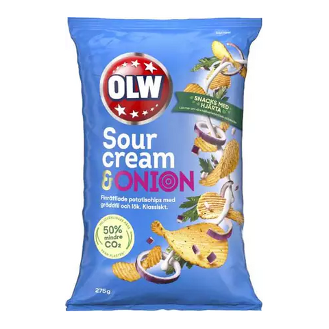 OLW Sourcream & Onion Crisps 275 g-Swedishness