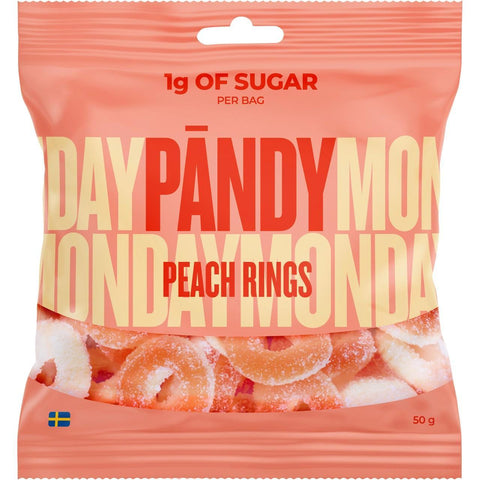 Pändy Gelégodis Candy Peach Rings - Candy Peach Rings - 50g-Swedishness