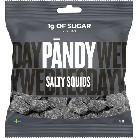 Pändy Godispåse Skum Salty Squids - Candy Salty Squids - 50g-Swedishness