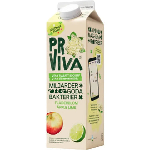 ProViva Fruktdryck Juice Fläderblom Äpple Lime - Elderflower Apple Lime drink - 1L-Swedishness