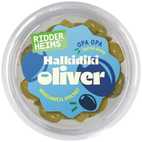 Ridderheims Halkidikioliver i Örtmarinad - Halkidiki Olives in Herb Marinade - 160g-Swedishness