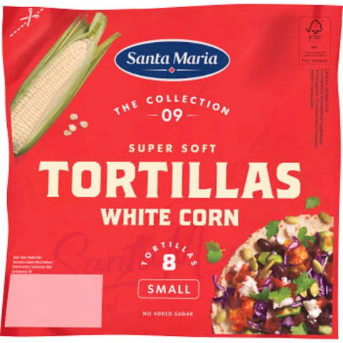 Santa Maria Tortilla White Corn Small 8-p - Tortilla Wraps with Corn 8p - 208g-Swedishness