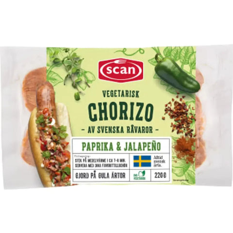 Scan Chorizo paprika jalapeno vegetarisk - Frozen Chorizo- 220g-Swedishness