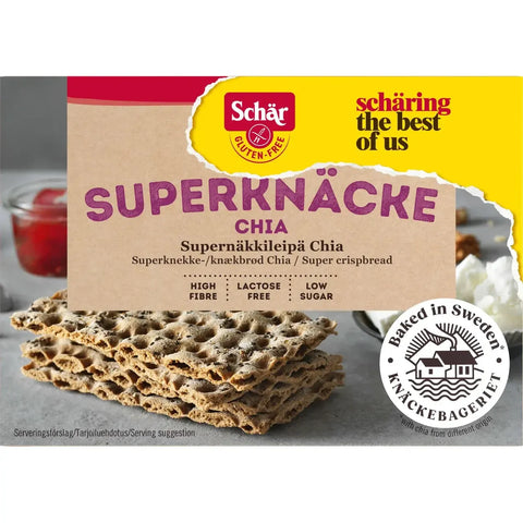 Schär Superknäcke Chia Laktosfri Glutenfri - Super crunchy Chia Lactose-free Gluten-free 140g-Swedishness