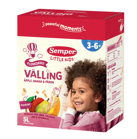 Semper Flerkornsvälling Äpple, Banan, Päron - Milk Gruel w fruit 3-6 years 5L-Swedishness
