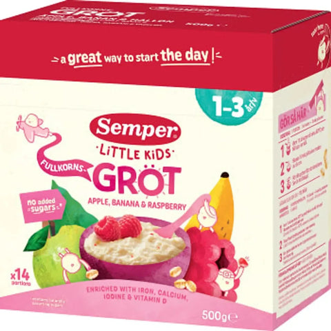Semper Fullkornsgröt Apple, Banana & Raspberry 1-3 år - Wholegrain porridge - 500 g-Swedishness