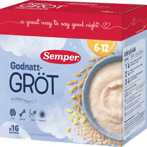 Semper Godnattgröt Natural 6M - Goodnight porridge Natural - 480g-Swedishness