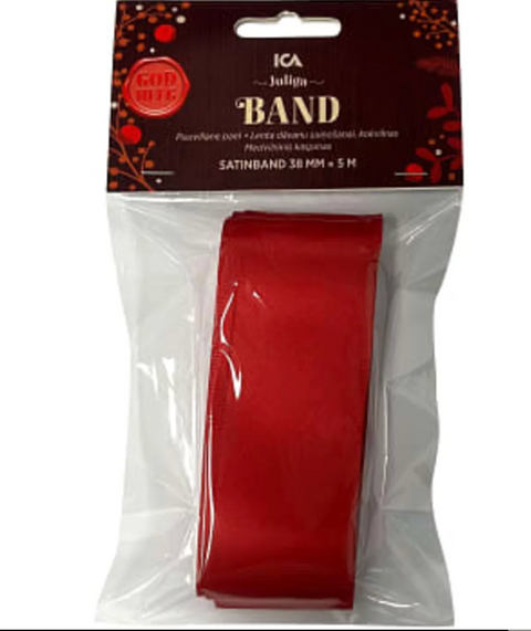 Sidenband Rött - Red Satin Ribbon 38mmx5m-Swedishness