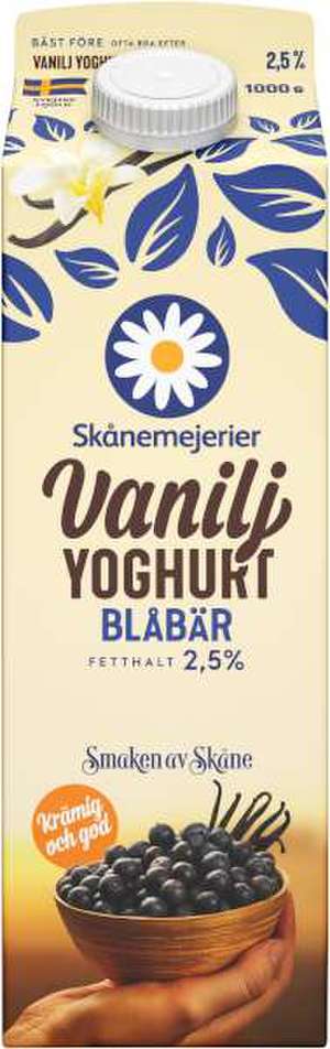 Skånemejerier Vaniljyoghurt Blåbär 2,5% - Vanilla yogurt Blueberry - 1l-Swedishness