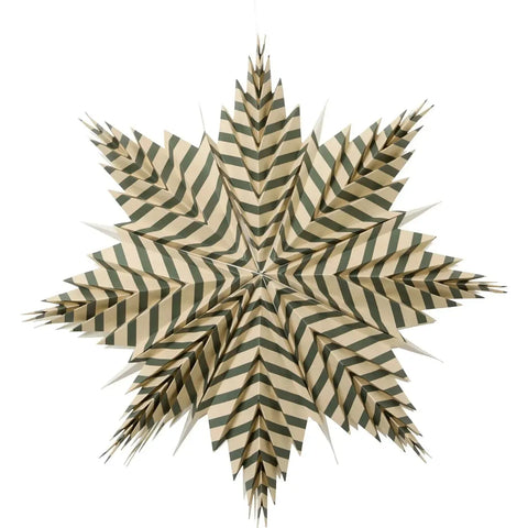 Stjärna grön rand - Star 50cm green stripe-Swedishness