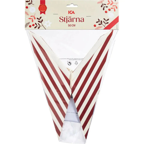 Stjärna röd rand - Star 50cm red stripe-Swedishness