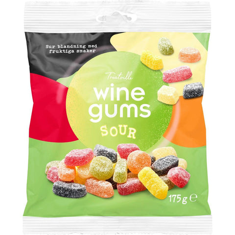 Treatville Vingummin Sour - Wine Gum Sour - 175g-Swedishness