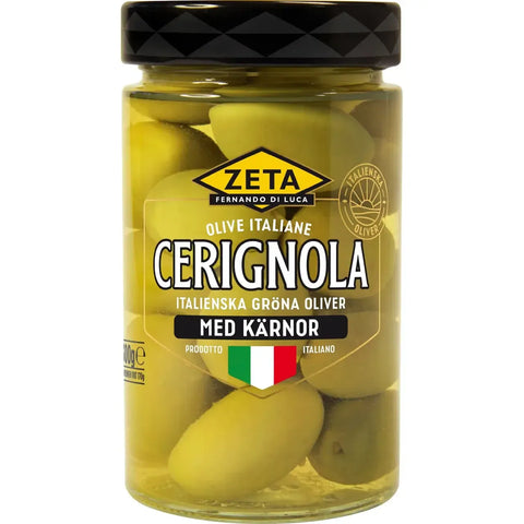 Zeta Oliver Cerignola med kärnor - Olives with seeds - 170 g-Swedishness