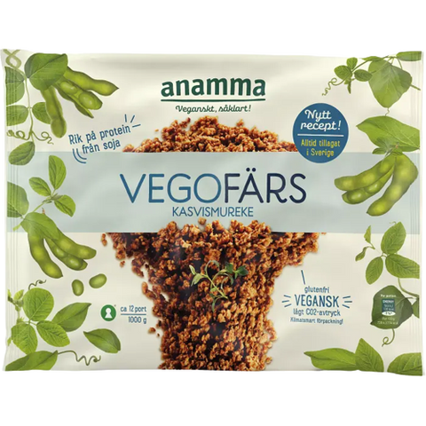 Anamma Vegofärs - Frozen Vegan Mince 1kg-Swedishness