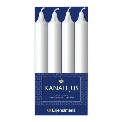 Liljeholmens Kanalljus - White candles 12pcs-Swedishness