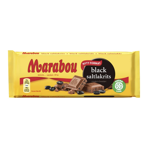 Marabou Black Saltlakrits - Chocolate with Salty Liquorice 100g-Swedishness