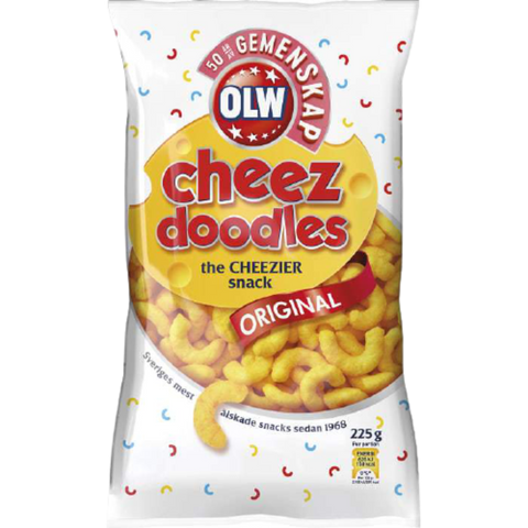 OLW Ostbågar Cheez Doodles - Cheese Corn Doodles 225g-Swedishness