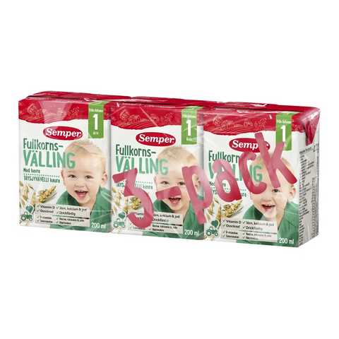 Semper Fullkornsvälling, drickfärdig havre - Milk Gruel Oat 1 Year, 200ml* 6-Swedishness