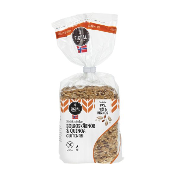 Sigdal Fröknäcke Solros/Quinoa Glutenfri - Seed Crackers Sunflower-seed/Quinoa Gluten-free 190g-Swedishness